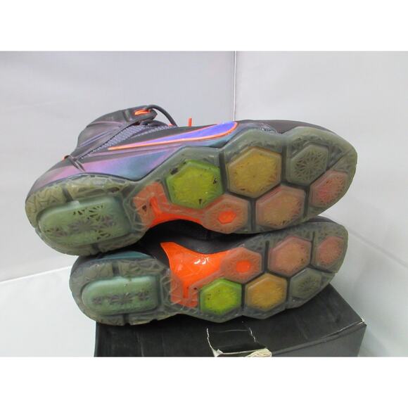 Nike LeBron 12 Men\'s Size 13 US 684593-583 Cave Purple Orange Athletic Shoes